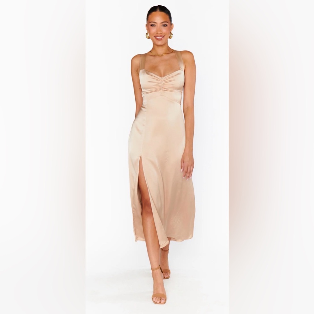 Show Me Your MuMu Mina Midi Dress Champagne